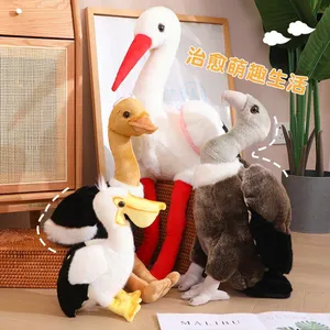 Wholesale Price High Quality Personalized Doll Super Soft Toys Cute Lovely Cartoon Pelican Vulture Ostrich Stuffed Plush Birds Animals Factory thumbnail-1