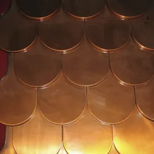 0.5mm Thickness Copper Corrugated Tiles ASTM B370 1m x 2m for Roofing thumbnail-2