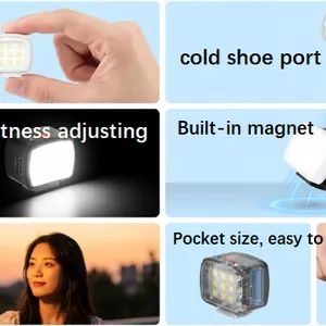 Magnetic Mini Cube Light LED Video Light Action Camera Accessories for DJI Osmo Pocket With Detachable Soft Diffuser thumbnail-3