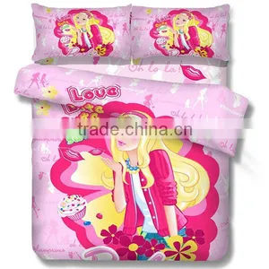 Reactive Dye Bobby Print Cotton Child Duvet Cover Bed Set 205TC In Pink Color thumbnail-1