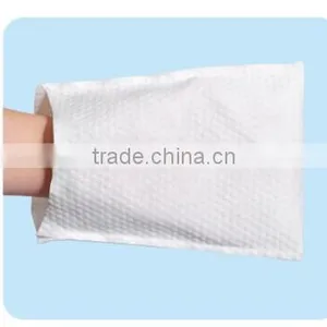 Viscose and Polyster Non Woven Disposable Dipping Washing Gloves Wipe for Hospital and Surgery Molton Washing Glove thumbnail-1