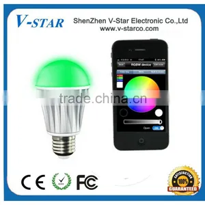 Led Dimmable Bluetooth E27 6W RGBW Bulb + Wireless Remote + Smart Wifi Bridge IOS /Android APP thumbnail-5