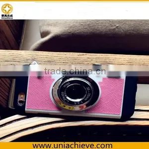 For IPhone 6S/6SPlus Fashion Design 3 in 1 Creative Silicone Camera Back Case Cover With Strap Pink thumbnail-2