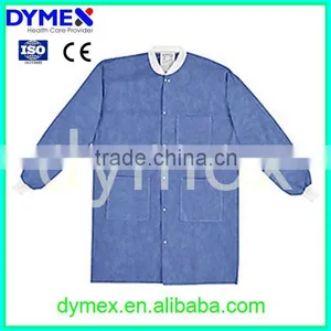 Non Woven Fabric Disposable Patient Lab Coats With Knit Collar thumbnail-1