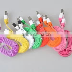 Flat Noodle Design Micro Usb Cable for Iphone6/for Samsung thumbnail-3