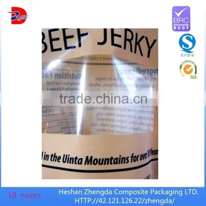 Custom Beef Jerky Snack Stand up Food Packaging Zipper Bag With Window and Matte Ink thumbnail-5