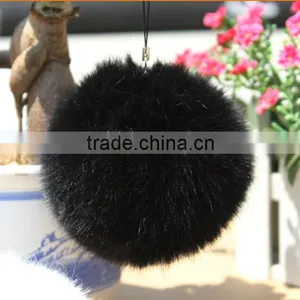 Hot Sale Fake Rabbit Fur Balls Unisex Keyring 9cm Size Fashion Accessories thumbnail-6