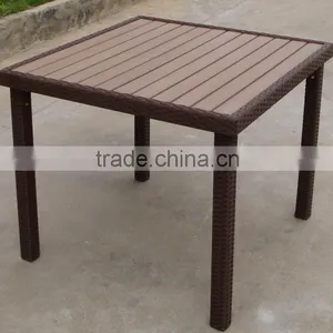 Teak Wicker Table thumbnail-1