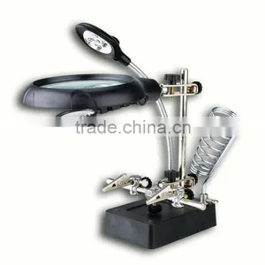 AC DC Soldering 90 34mm Stand Tool 5 LED Light Welding Magnifying Lens Magnifier thumbnail-2