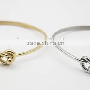 Gold and Silver Wire Design Best Friends Stainless Steel Bracelet thumbnail-4