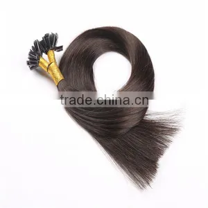 Wholesale Brazilian Human Hair 100 Keratin Tip Human Hair Extension Light Brown Color 4# U thumbnail-3
