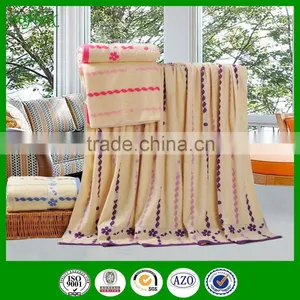 Yarn Dyed Cotton Terry Towel Bed Sheet Towel Blanket for USA thumbnail-1