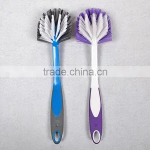 Colourful Plastic Handle Household PP Hair Cleaning Dish Brush thumbnail-2