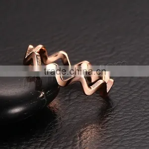 Rose Gold Color Plated 4mm Steel Finger Gold Ring thumbnail-2