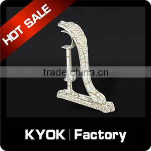 KYOK Hot Selling Crack White Color Curtain Rod Accessories, Blue Diamond Decor Curtain Rod End Caps, Aluminum Curtain Rod Holder thumbnail-4