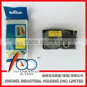 Label Tape Catridge for Casio Label Printer Tape Black on White 18mm XR-18WE thumbnail-4