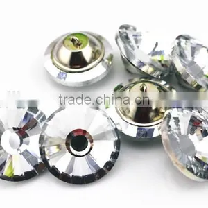 Clear Crystal Glass Fashion Designer Clothing Buttons thumbnail-3