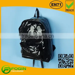 Black Color School Bag With Shining Surface thumbnail-3