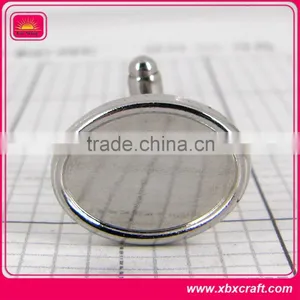 Shiny Silver Plated Zinc Alloy Cufflink Blanks thumbnail-3