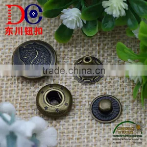 15MM New Design Logo Bronze Ecofriendly Spring Snap Button Garment Accessory thumbnail-5