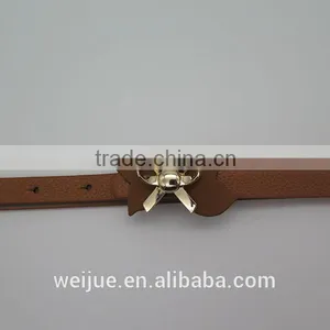 Wholesale Good Quality Cute Bowknot Alloy Skinny Leather Belt for Women thumbnail-2