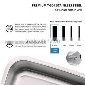 Cupc Approved Modern Kitchen Cabinets Design Double Bowl Stainless Steel Undermount Kitchen Sink - 8644 thumbnail-3