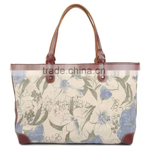 Oil Flower Printing Women Tote Bag Handbag for Wholesale Fashion Designer Bags With Flower thumbnail-2