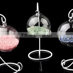 Fashion Clear Glass Round With 1 Hole Flower Plant Stand Hanging Vase Hydroponic Home Office Wedding Decor thumbnail-3