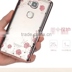 2016 Newest Mobile Phone Cover Case Electroplate Printig Flower Tpu for Huawei Honor 5x thumbnail-1