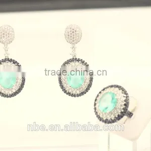 2014 Fashion Jewelry Set With Emerald or Tourmaline Stone thumbnail-2