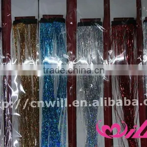 Hot Sale Sparkling Hair Tinsel Extensions Clip In Hair Extension thumbnail-1