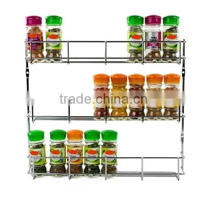 Chrome Wire 3 Tiers Cupboard Wall Spice Rack thumbnail-1