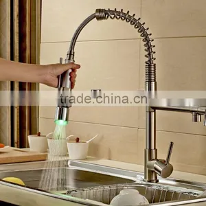 LED Brushed Nickel Commercial Style Pre Rinse Kitchen Faucet With Pot Filler 8602-2-BN thumbnail-3