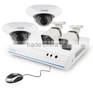 Zmodo Cctv Design-private Outlook Mold Style Network 4 ch 720p Audio and Vedio NVR SPOE Kits With Dome and Bullet IP Camera thumbnail-1