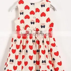 2016 New Style Children Girls Dress Love Heart Printed Dress Wholesale OEM ODM thumbnail-2