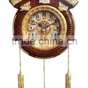 Religious Wall Clock With Plastic House Shape and Pendulum thumbnail-1