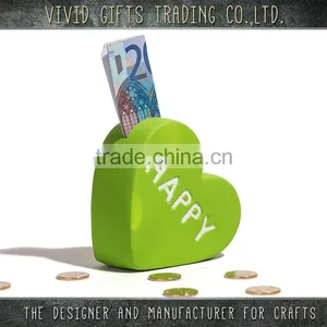Wholesale Ceramic Heart Shape Custom Coin Bank for Home Decoration thumbnail-1