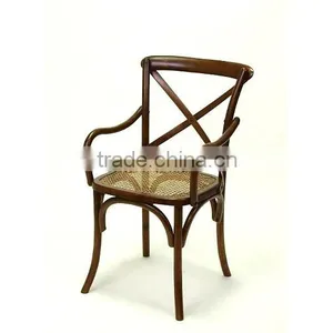 Leisure Foot Metal Bar Stool Antique Wood High Back Dining Chair thumbnail-3