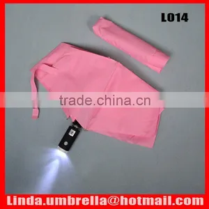 [L014] 3 Folding Automatic Open&close LED Umbrella With Torch Handle thumbnail-1