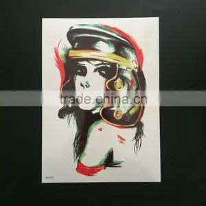WX- 014 Wolf and Womam Colorful Tattoos/ Easy Useful Temporary Body Tattoo Sticker thumbnail-3