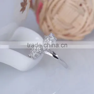 925 Sterling Silver Double Twice Flower Paving Setting Ring With Zircon thumbnail-3