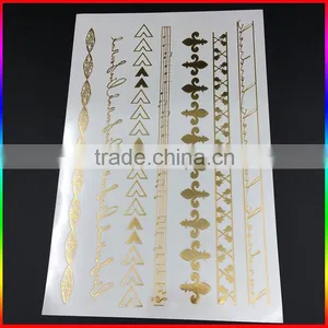Custom Tatoo Gold Metallic Temporary Body Jewelry Tattoo thumbnail-2