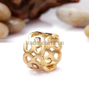 Ladies Gold Finger Engagement Titanium Fashion Ring thumbnail-2