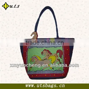 Stripe Tote Customed Canvas Beach Bag thumbnail-1