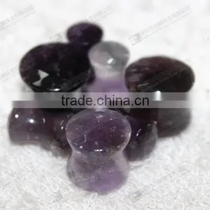 Natural Amethyst Double Flare Gemstone Ear Plugs,ear Piercing Plugs thumbnail-4