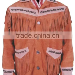 Light Brown Color Suede Leather Western Jacket thumbnail-1