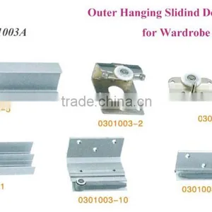 Outer Hanging Framless Sliding Wardrobe Closet Door Roller Fittings System thumbnail-1