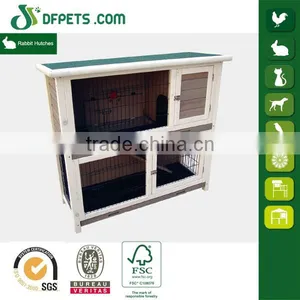 DFR042DP Easy Clean Double Layer Wooden Rabbit Hutch thumbnail-1