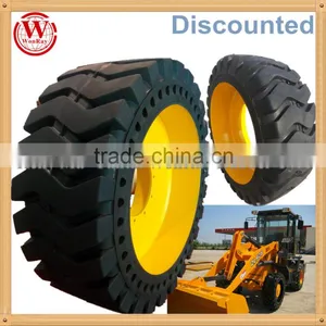 Puncture Free Solid Rubber Wheel Loader Tires for 20.5-25 26.5-25 With Rims Assembly thumbnail-1