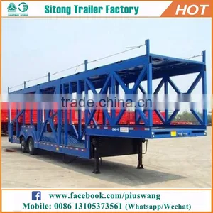 China Factory 2 or 3 Axles Vehicle Transport Car Carrier Semi Trailer for Auto Transportation thumbnail-2